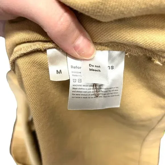 Reformation Dylan Jacket Wheat Khaki Wash Size‎ Medium - Picture 8 of 11